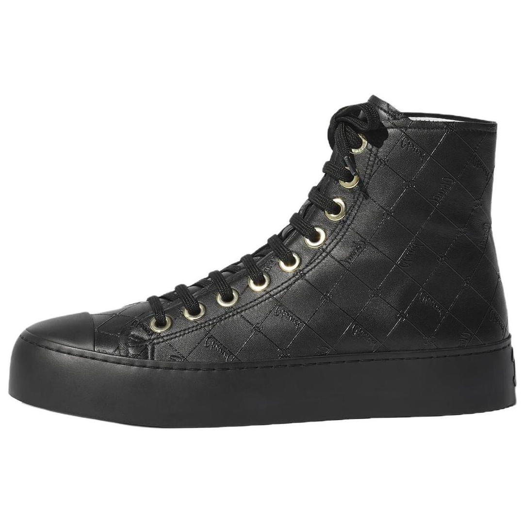Chanel Chanel High Top Skateboard Shoes Women's Black