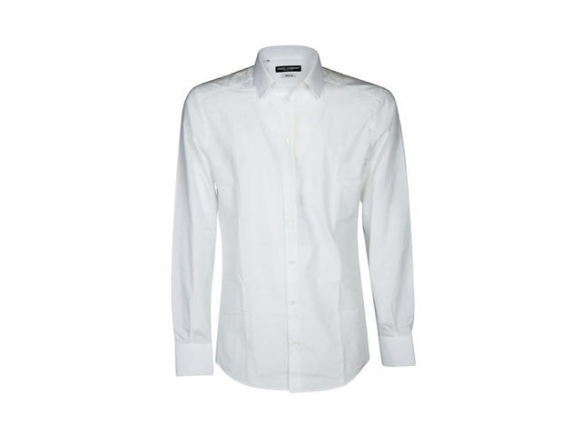 Dolce & Gabbana Dolce Gabbana Jacquard Logo Tailored Shirtwhite Cotton - view 1