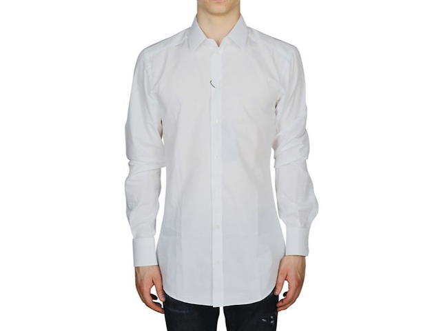 Dolce & Gabbana Dolce Gabbana Jacquard Logo Tailored Shirtwhite Cotton - view 3