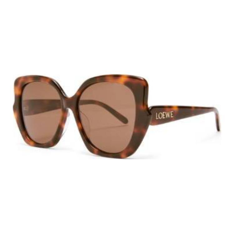 Loewe Loewe Acetate Irregular Shape Sunglasses Women's Tortoiseshell
