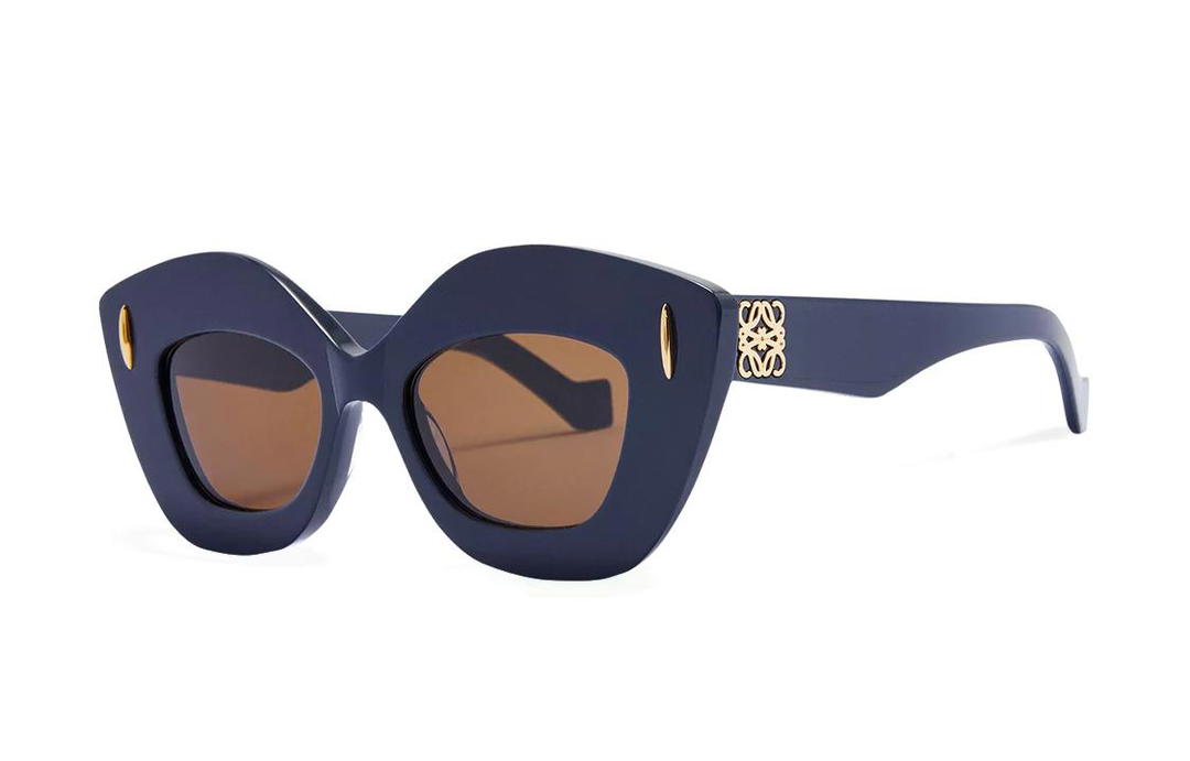 Loewe Loewe Acetate Irregular Shape Sunglasses Unisex Blue