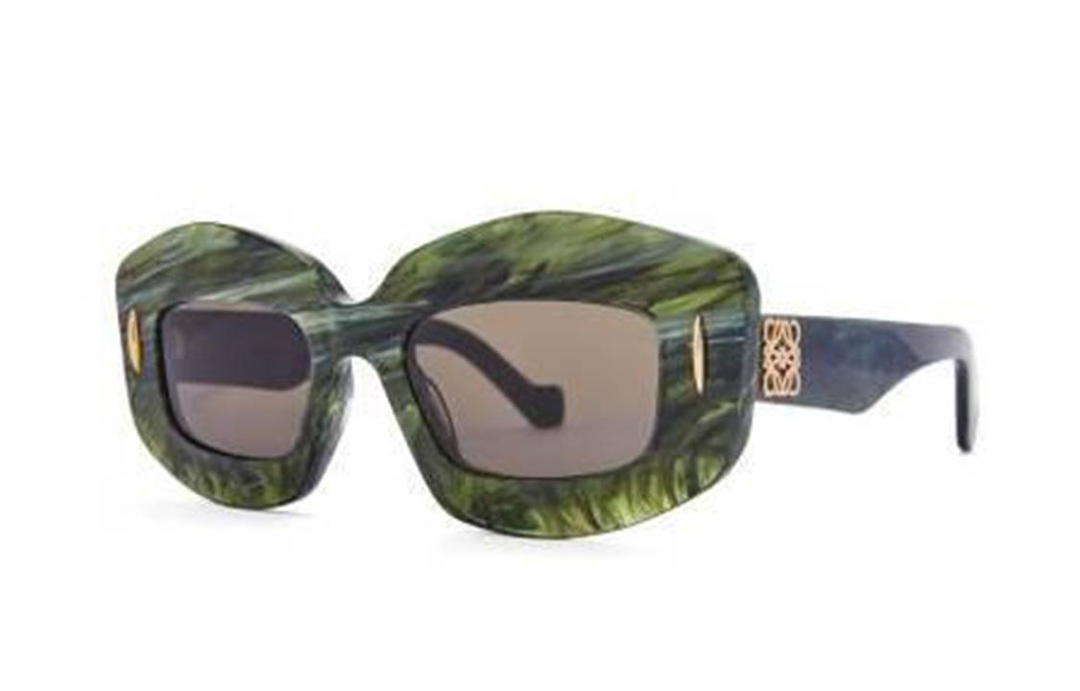 Loewe Loewe Acetate Irregular Shape Sunglasses Women's Green