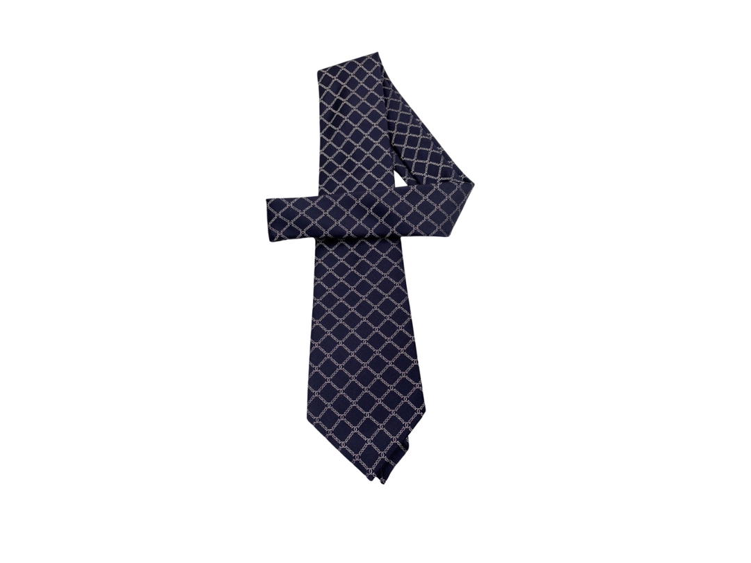 Chanel Chanel Silk Tie In Blue White