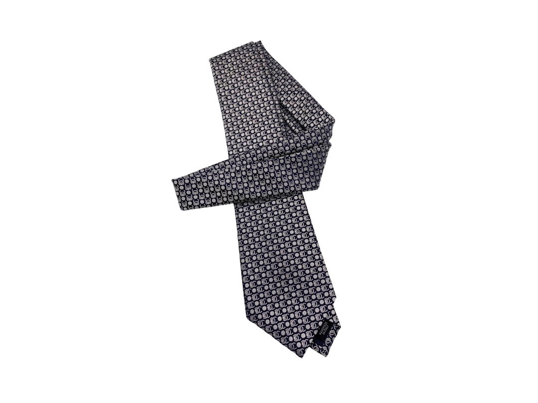 Chanel Chanel Silk Tie In Blue White