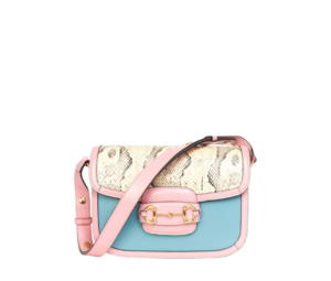 Gucci Horsebit 1955 Medium In Python Skin With Gold Hardware
