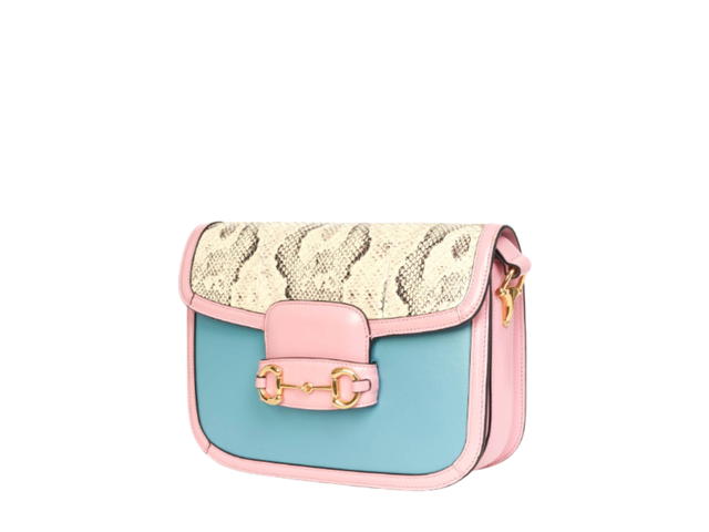 Gucci Gucci Horsebit 1955 Medium In Python Skin With Gold Hardware - view 2