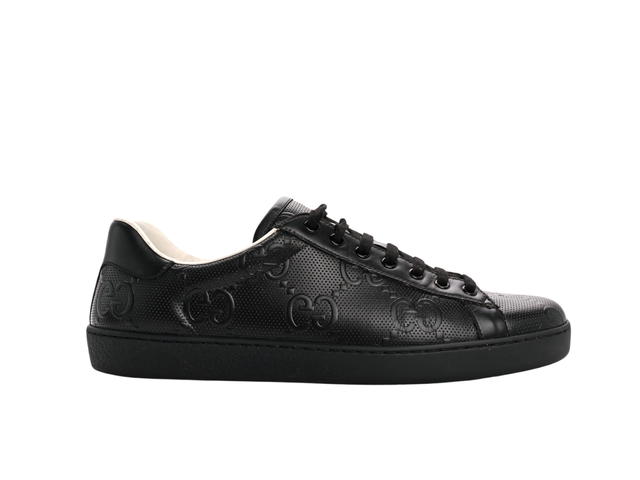 Gucci Gucci Calfskin GG Tennis Embossed Mens Ace Black - view 1