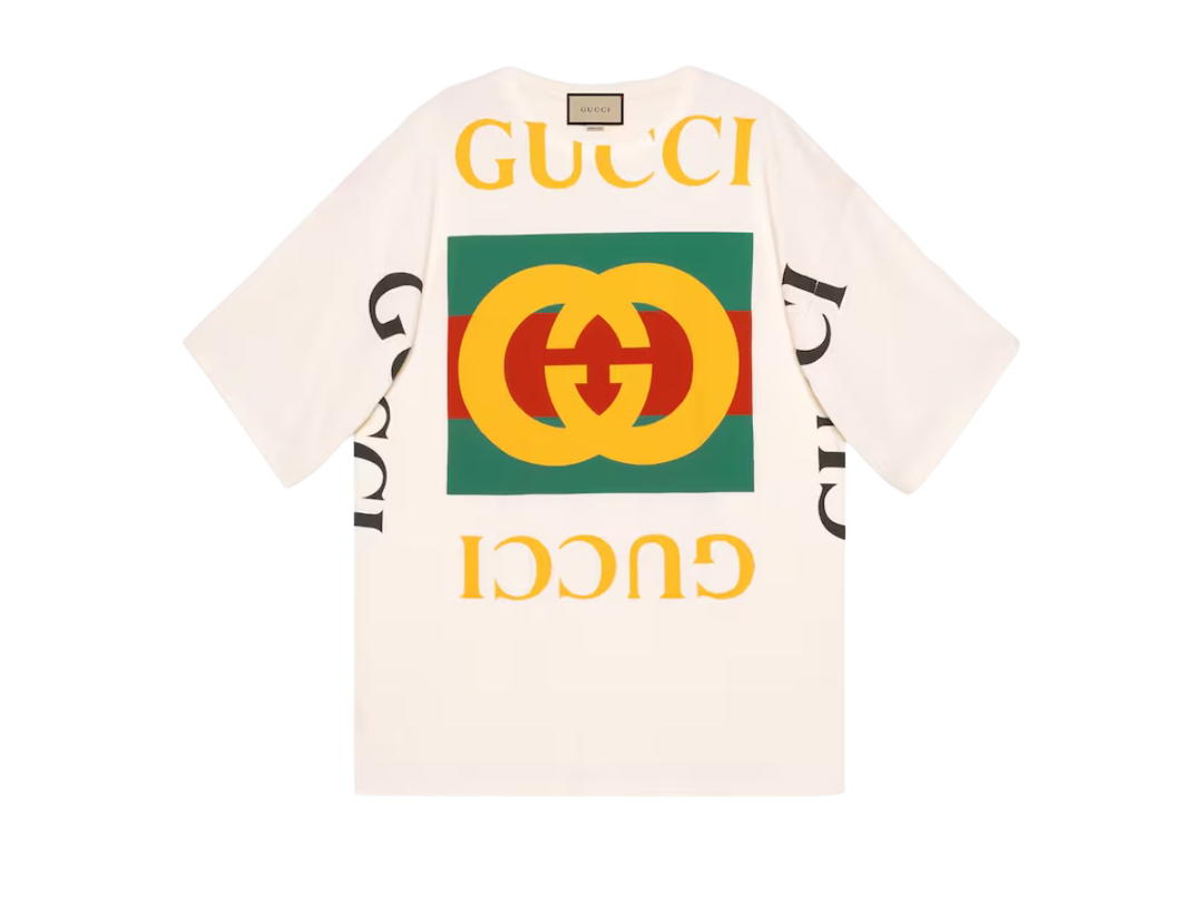 Gucci Gucci Cotton Oversize T-Shirt With Gucci Logo Cream