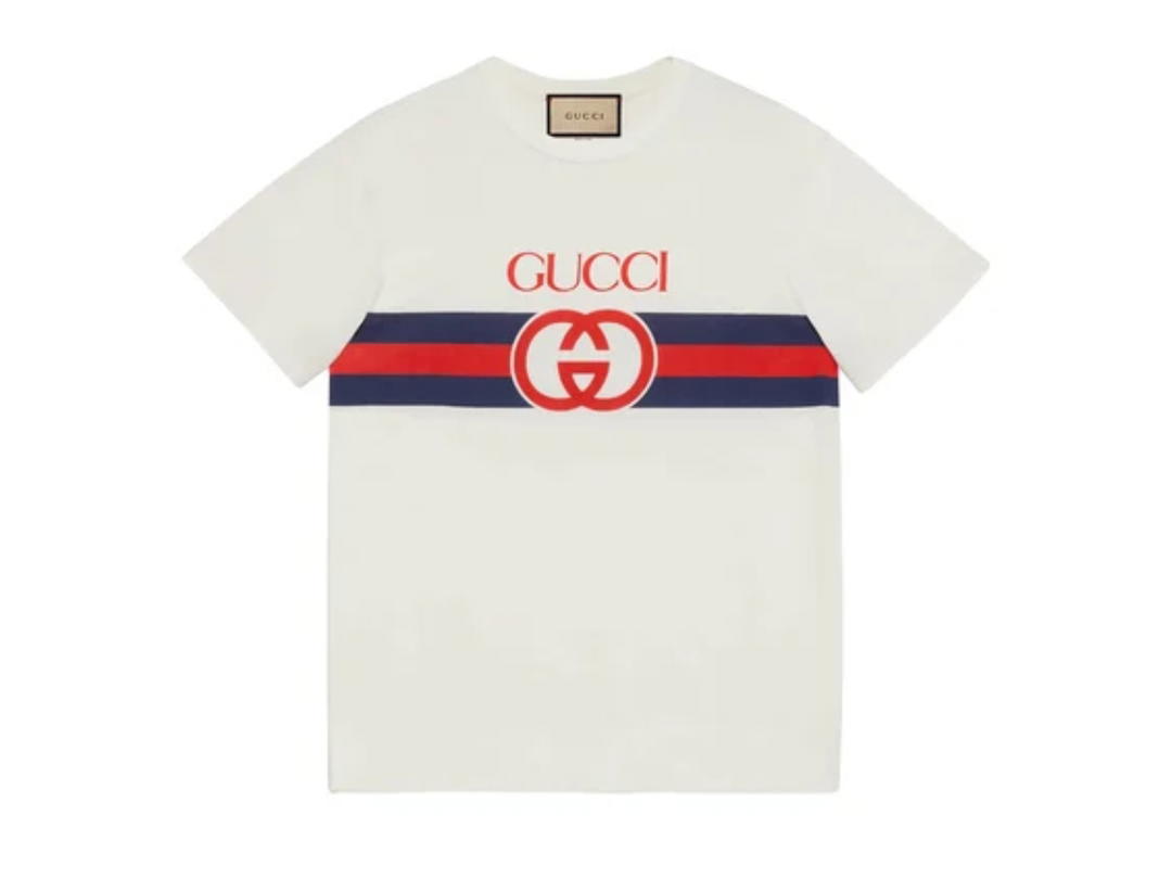 Gucci Gucci Striped Cotton Jersey T-Shirt White