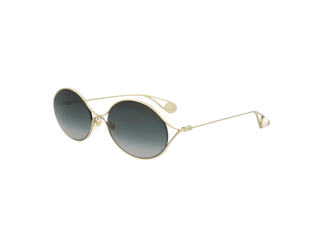 Gucci Gucci Sunglasses In Gold Metal With Gradient Grey Lenses