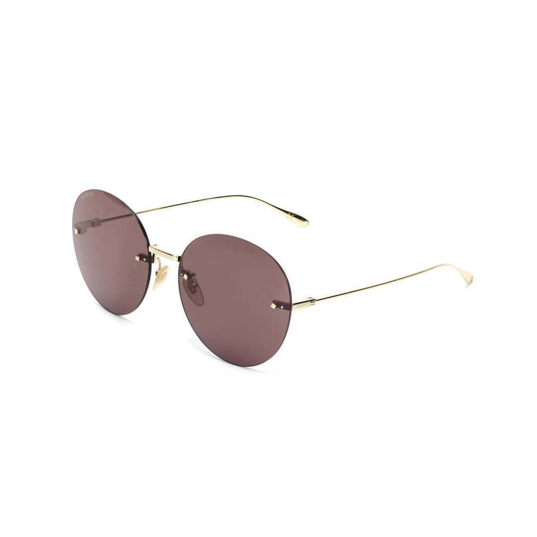 Gucci Gucci Round Frame Logo Pendant Sunglasses