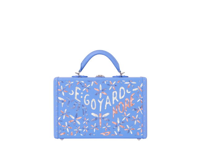 Goyard Goyard Grand Hôtel Marquetry Trunk Bag In Iris Chevroches Calfskin And Goyardine Canvas With Palladium Hardware Purple - view 1