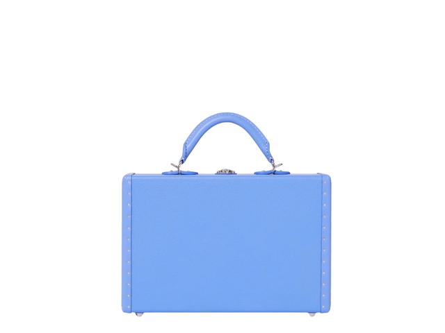 Goyard Goyard Grand Hôtel Marquetry Trunk Bag In Iris Chevroches Calfskin And Goyardine Canvas With Palladium Hardware Purple - view 2
