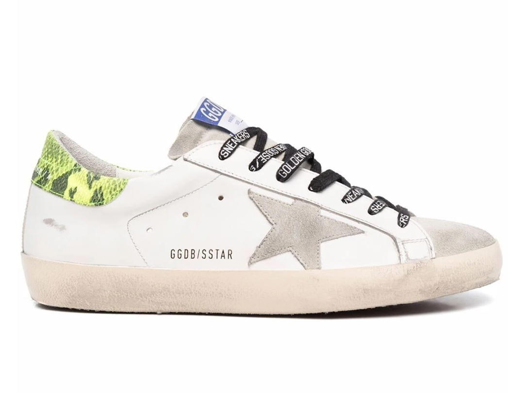 Golden Goose Golden Goose Super-Star White Snake Skin Green