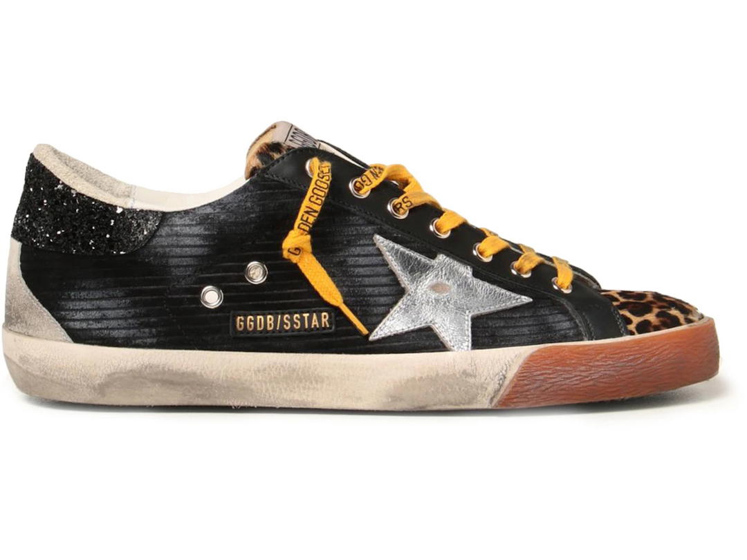 Golden Goose Golden Goose Super Star Corduroy Black Beige Silver Ice