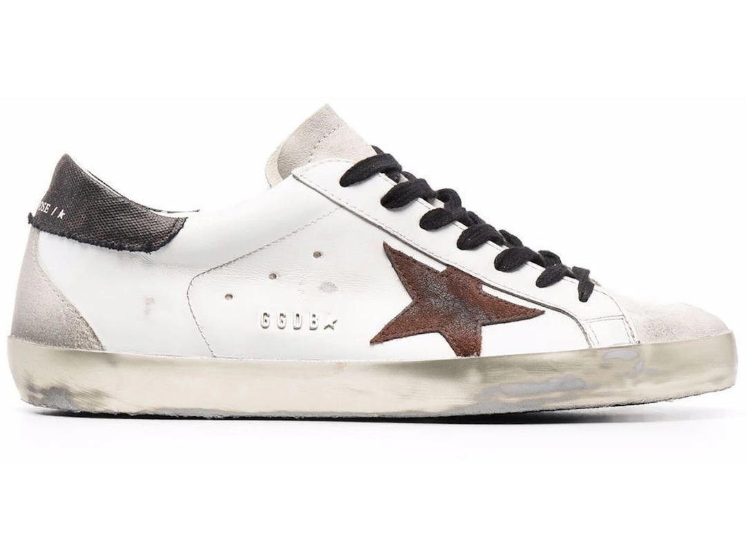 Golden Goose Golden Goose Super-Star White Brown Suede Patch