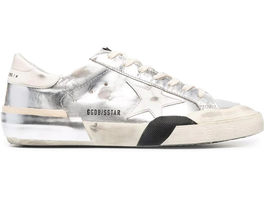 Golden Goose Golden Goose Super Star Metallic Finish Silver White Black