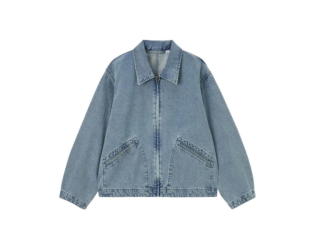 GU GU Denim Zip-Up Jacket Blue