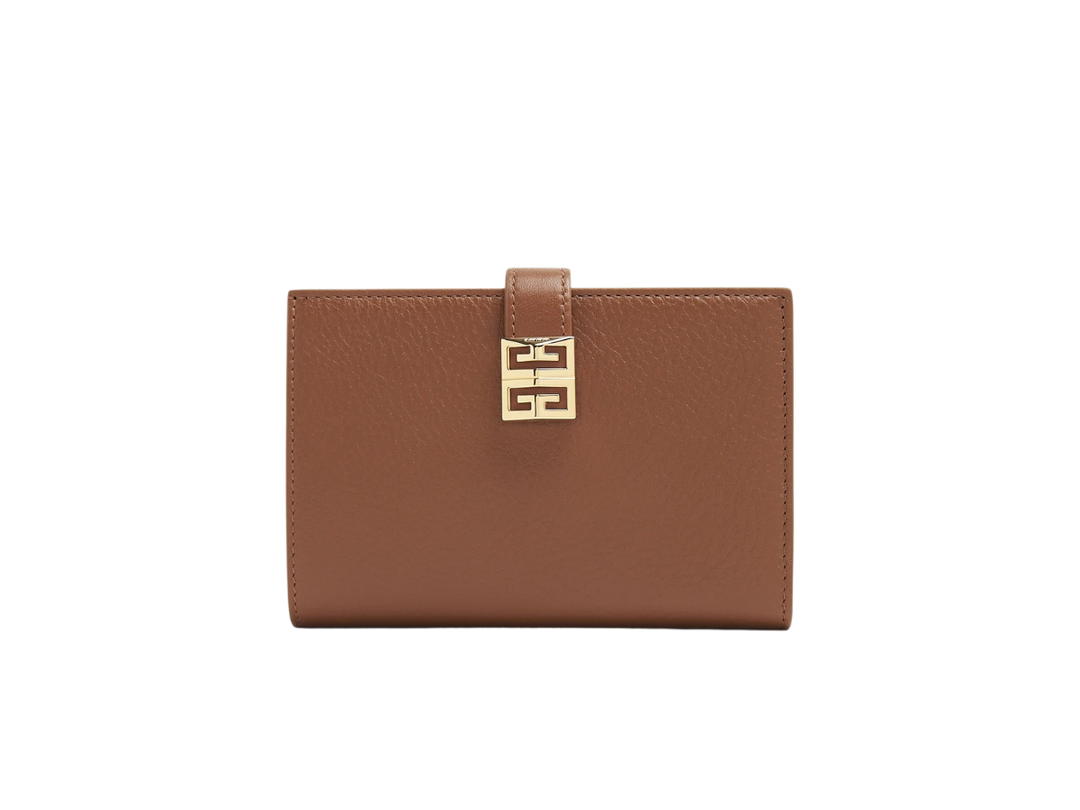 Givenchy Givenchy 4G Wallet In Brown Calf Leather With Gold-Finish Metal Brown