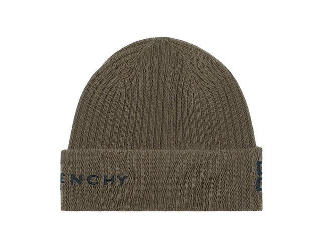 Givenchy Givenchy Ribbed 4g Beanie Hatgreen Wool 70wool 30cashmere - view 2