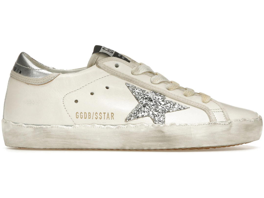 Golden Goose Golden Goose Super-Star White Silver Glitter (Women's)