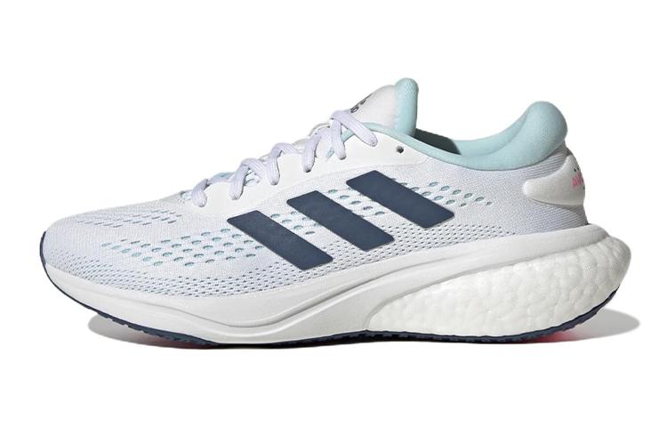 adidas Adidas Supernova 2 J Abrasion Resistant Low Top Running Shoes White Blue Teenagers