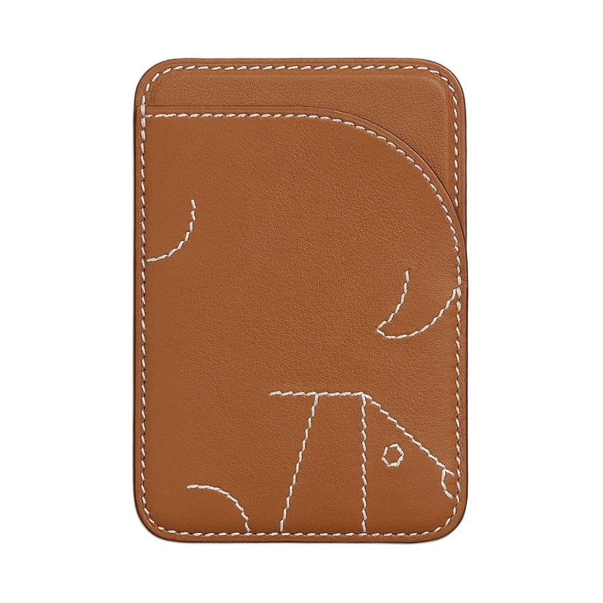 Hermes Hermes Swift Leather Card Holder Women's 37 Gold Gold Brown