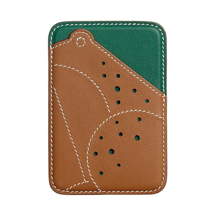 Hermes Hermes Magsafe Swift Calfskin Card Holder Women's Medium Green & Gold