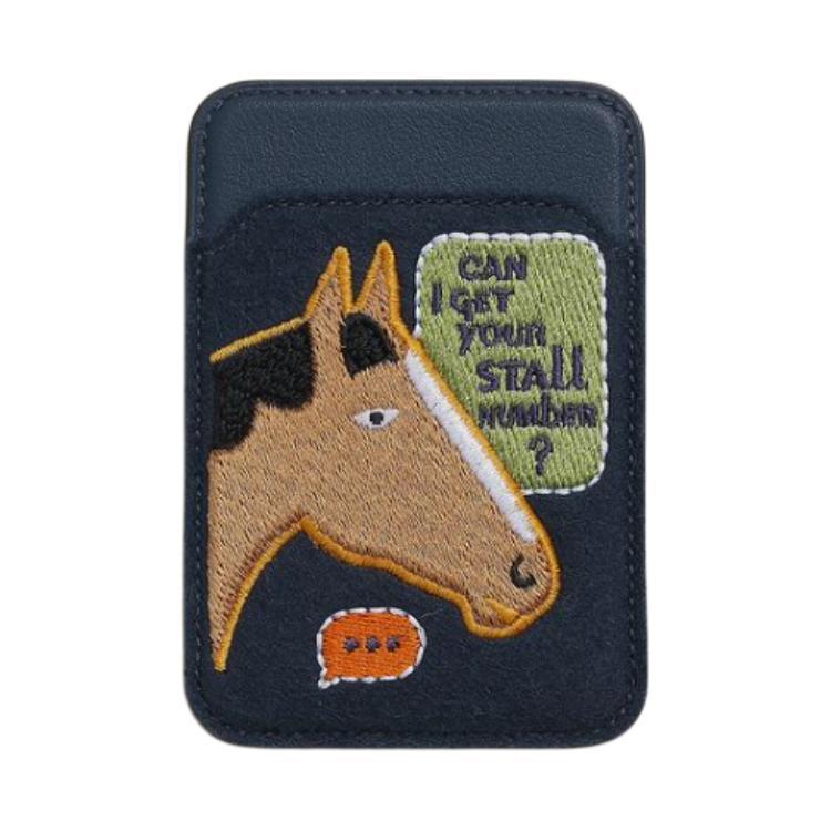 Hermes Hermes Magsafe Swift Leather Felt Card Holder Regular Women's Dark Blue