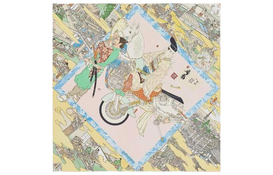 Hermes Hermes Mulberry Silk Silk Scarf Artisan Yellow