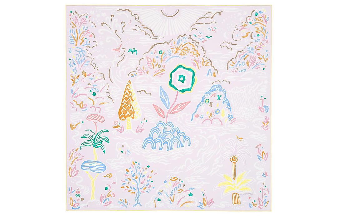 Hermes Hermes Silk Scarves Women's Light Pink