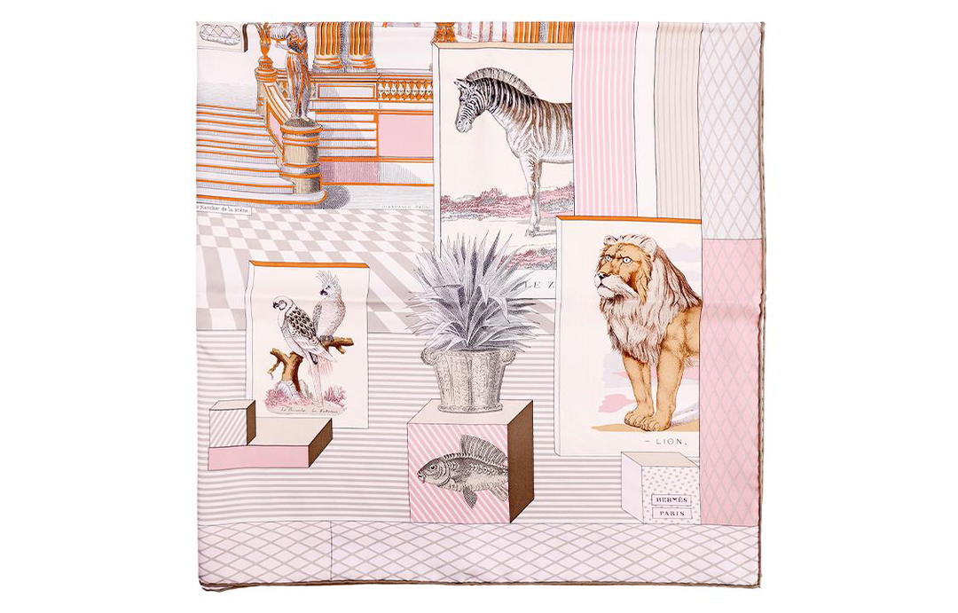 Hermes Hermes Silk Scarves Women's Elephant Gray