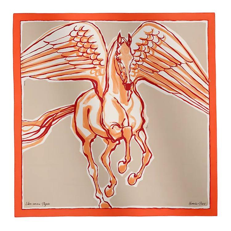 Hermes Hermes Silk Silk Scarves Women's Orange