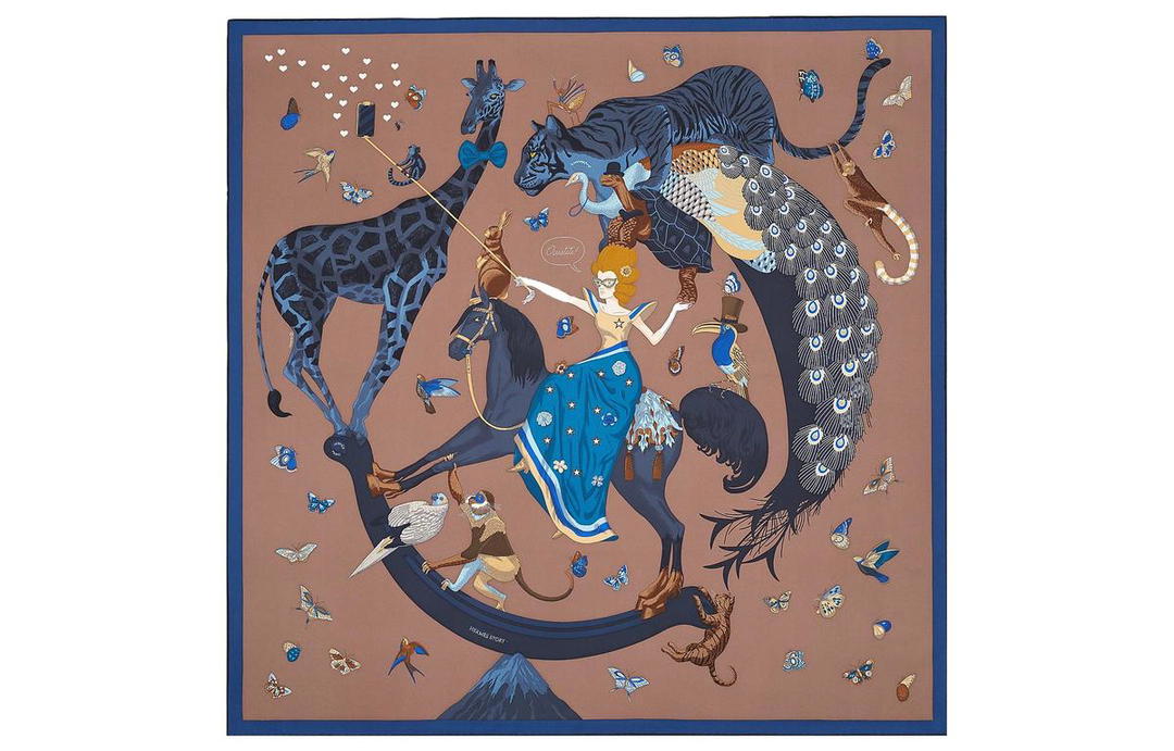 Hermes Hermes Silk Scarves Women's Brown