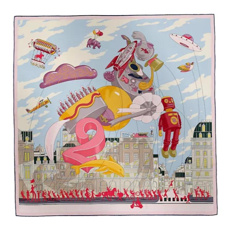 Hermes Hermes Silk Silk Scarves Women's Pink