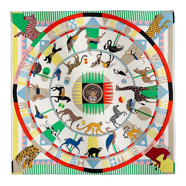 Hermes Hermes Mulberry Silk Silk Scarves Women's Green