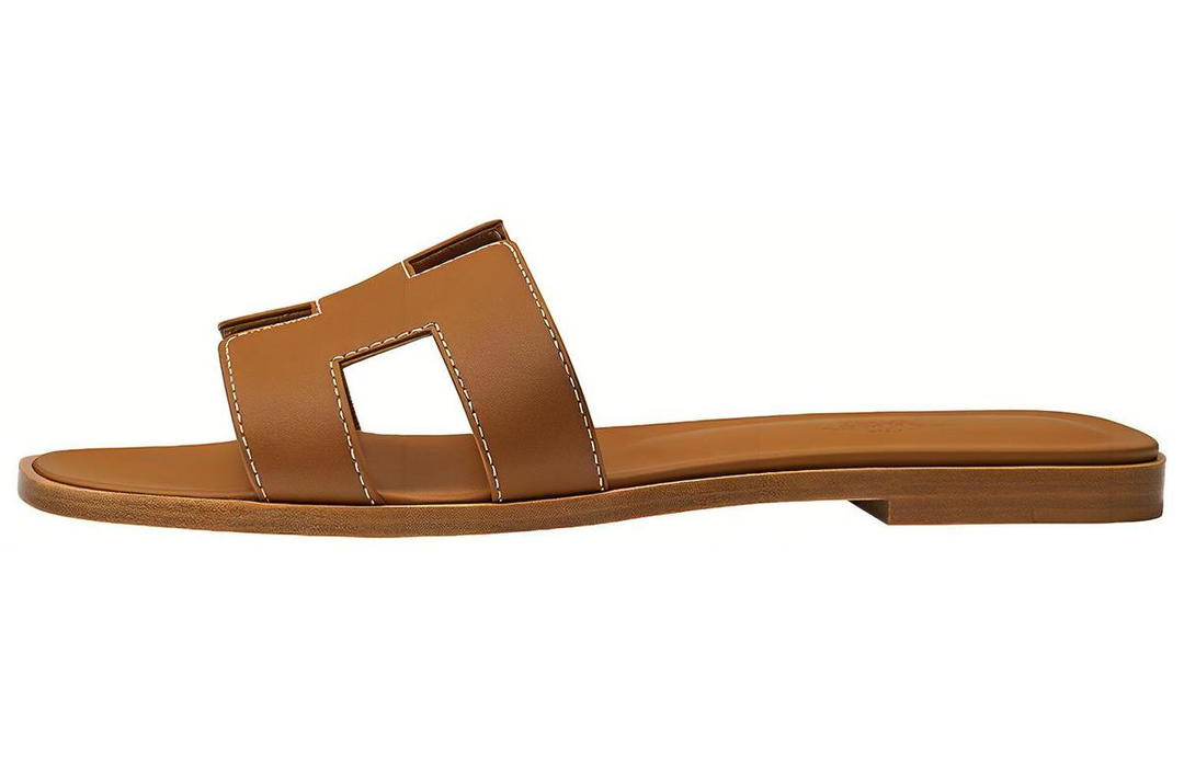 Hermes Hermes Oran Sandals Brown Women's