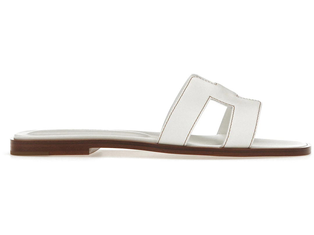 Hermes Hermes Oran Sandal Blanc Box Calfskin Leather