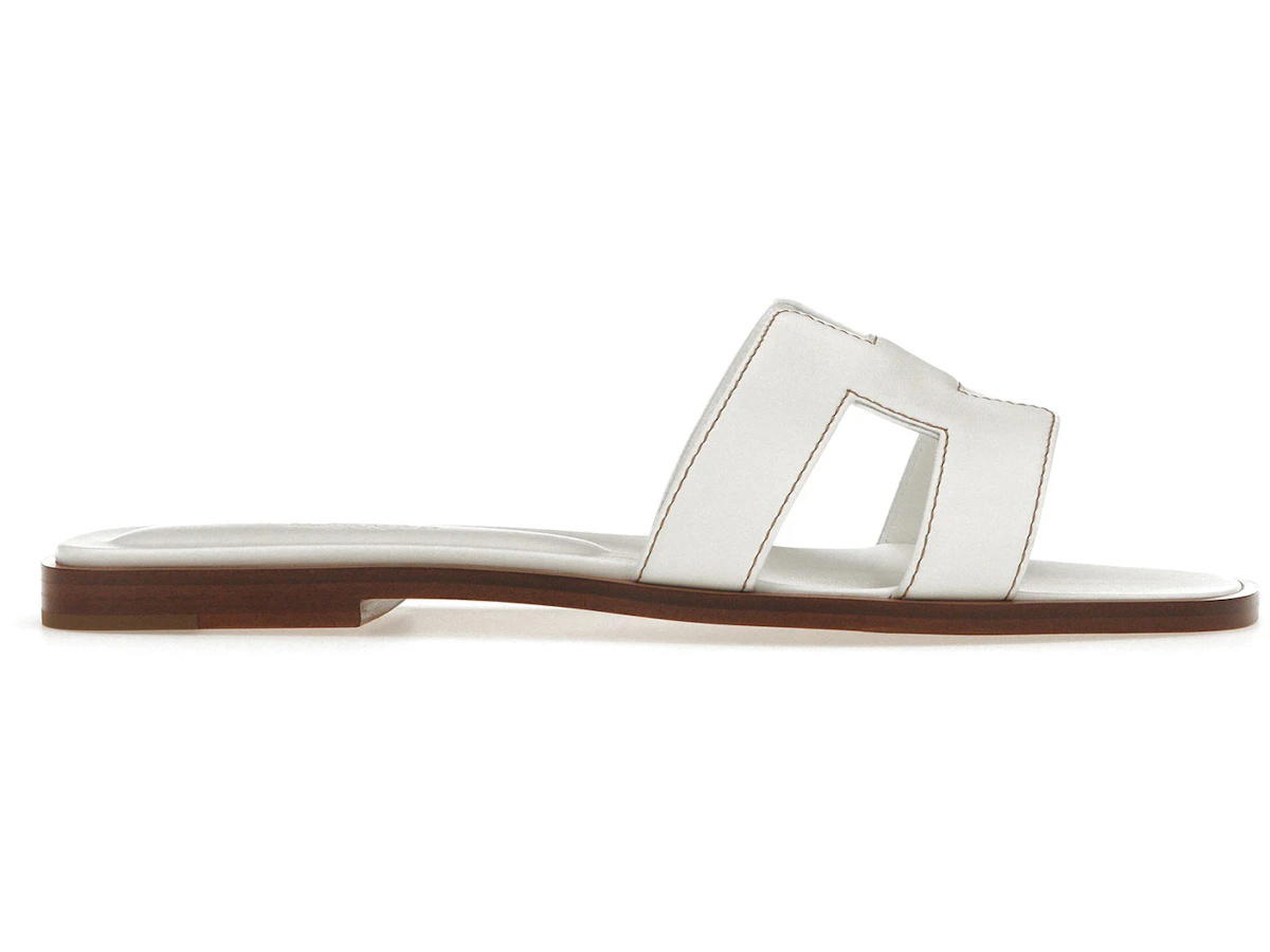 Hermes Hermes Oran Sandal Blanc Box Calfskin Leather