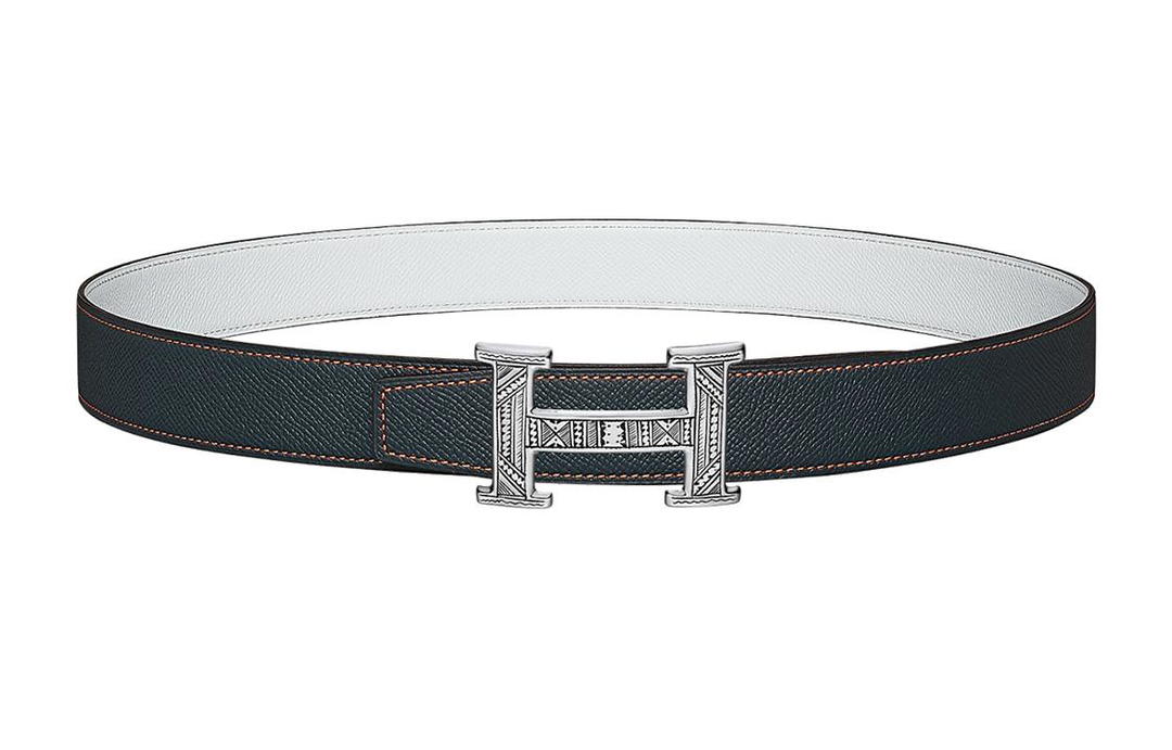 Hermes Hermes Leather Belts Women's Dark Blue/White