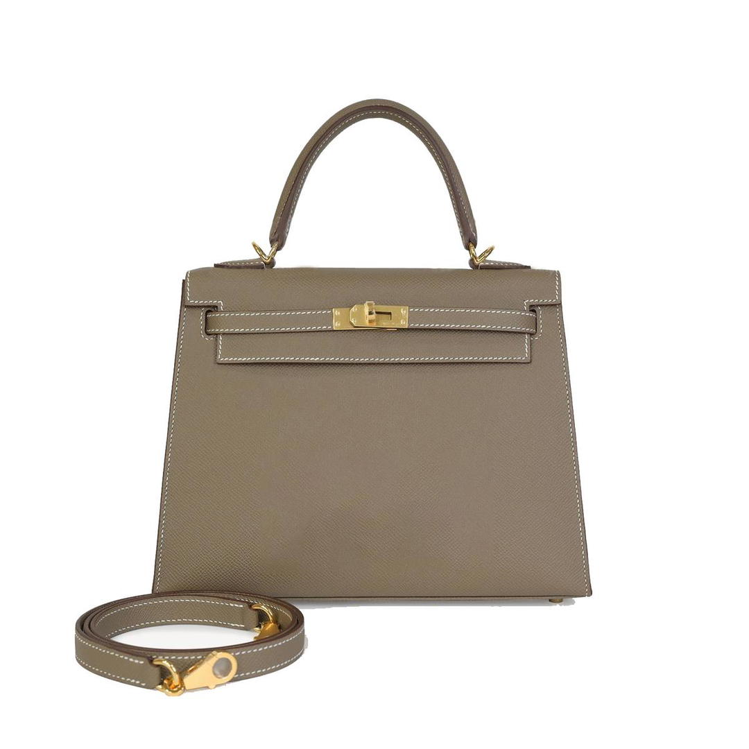Hermes Hermes Kelly Epsom Leather Kelly Bag Handbags Regular Women's 18 Elephant Gray