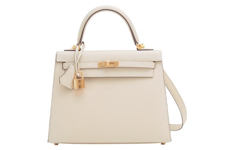 Hermes Hermes Kelly 25 Handbag Epsom 12 Nata White