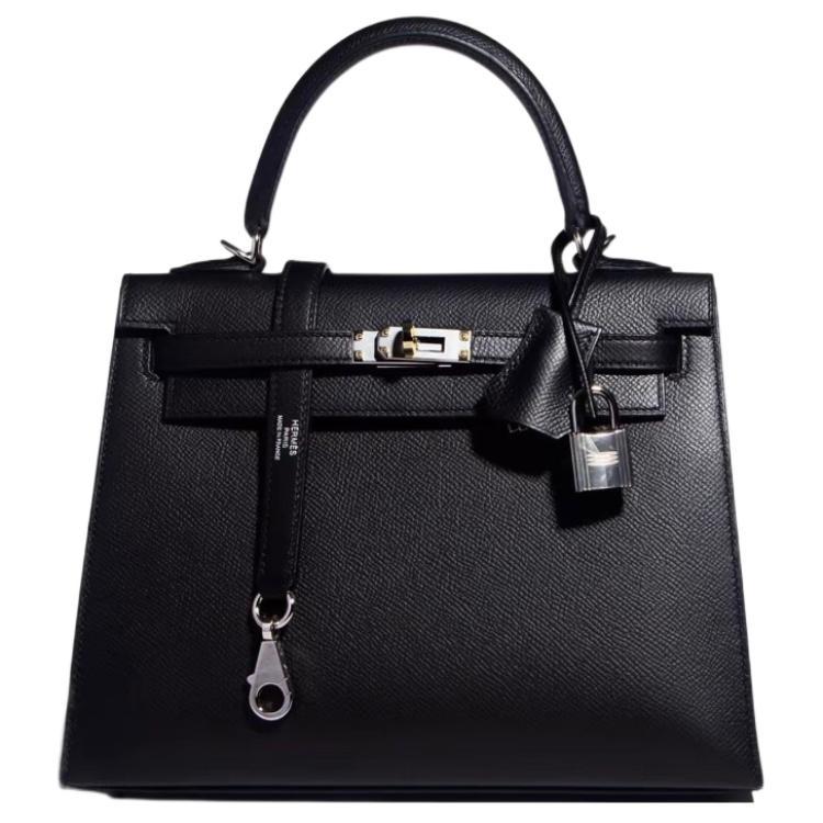 Hermes Hermes Kelly Epsom Leather Kelly Bag, One Shoulder Handbag Women's 89 Noir Black