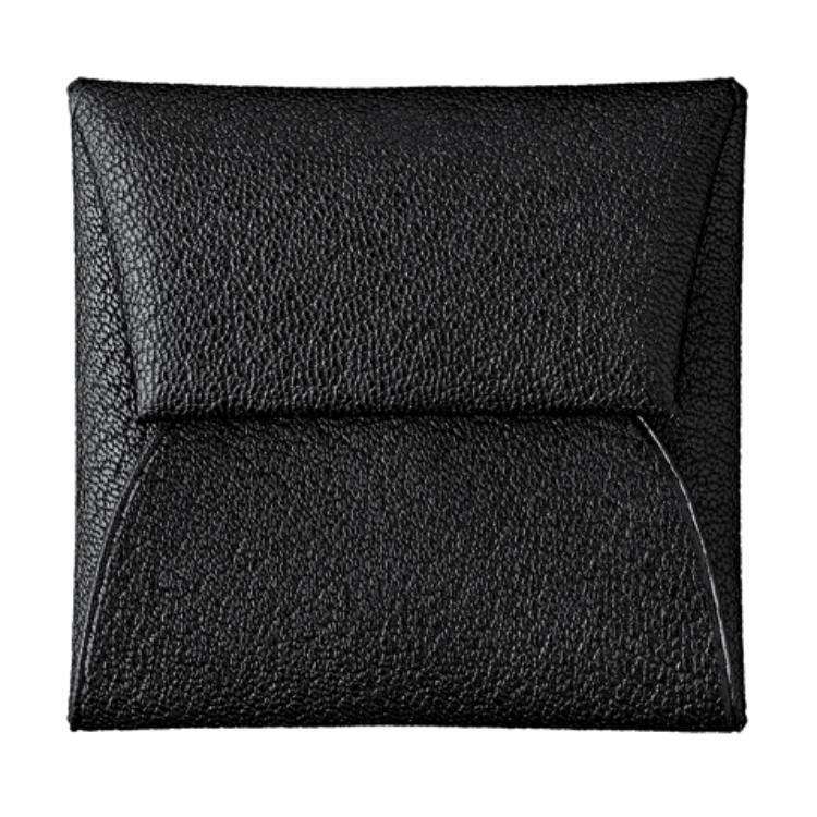 Hermes Hermes Bastia Goatskin Coin Purse Card Holder Wallet Women's Black