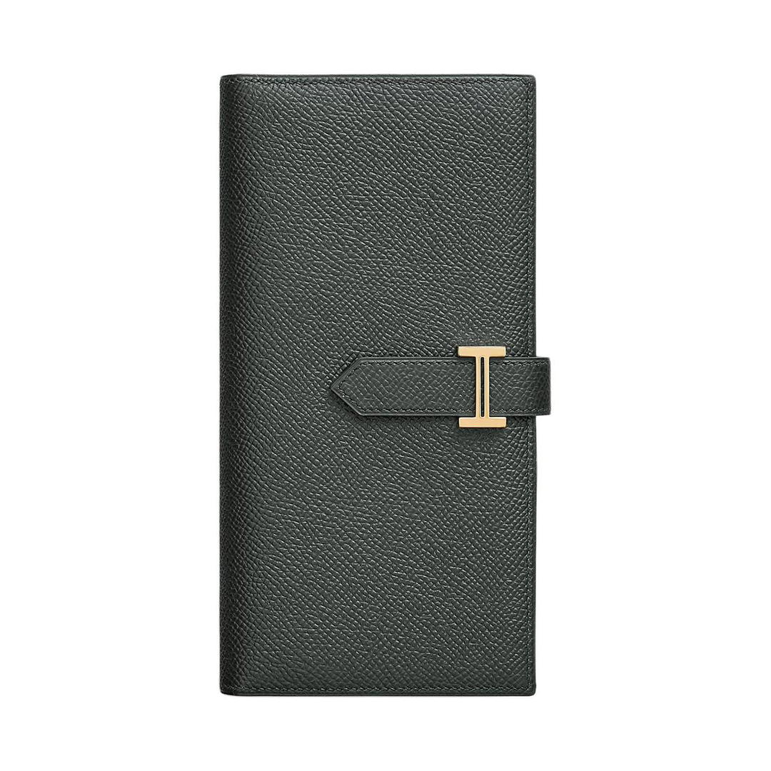 Hermes Hermes Bearn Epsom Calfskin Wallet Women's Dark Green