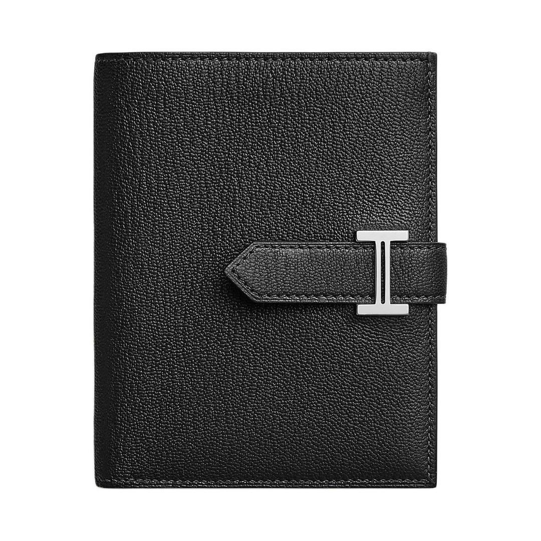 Hermes Hermes Bearn Chevre Mysore Goatskin Wallet Women's 89 Noir Black