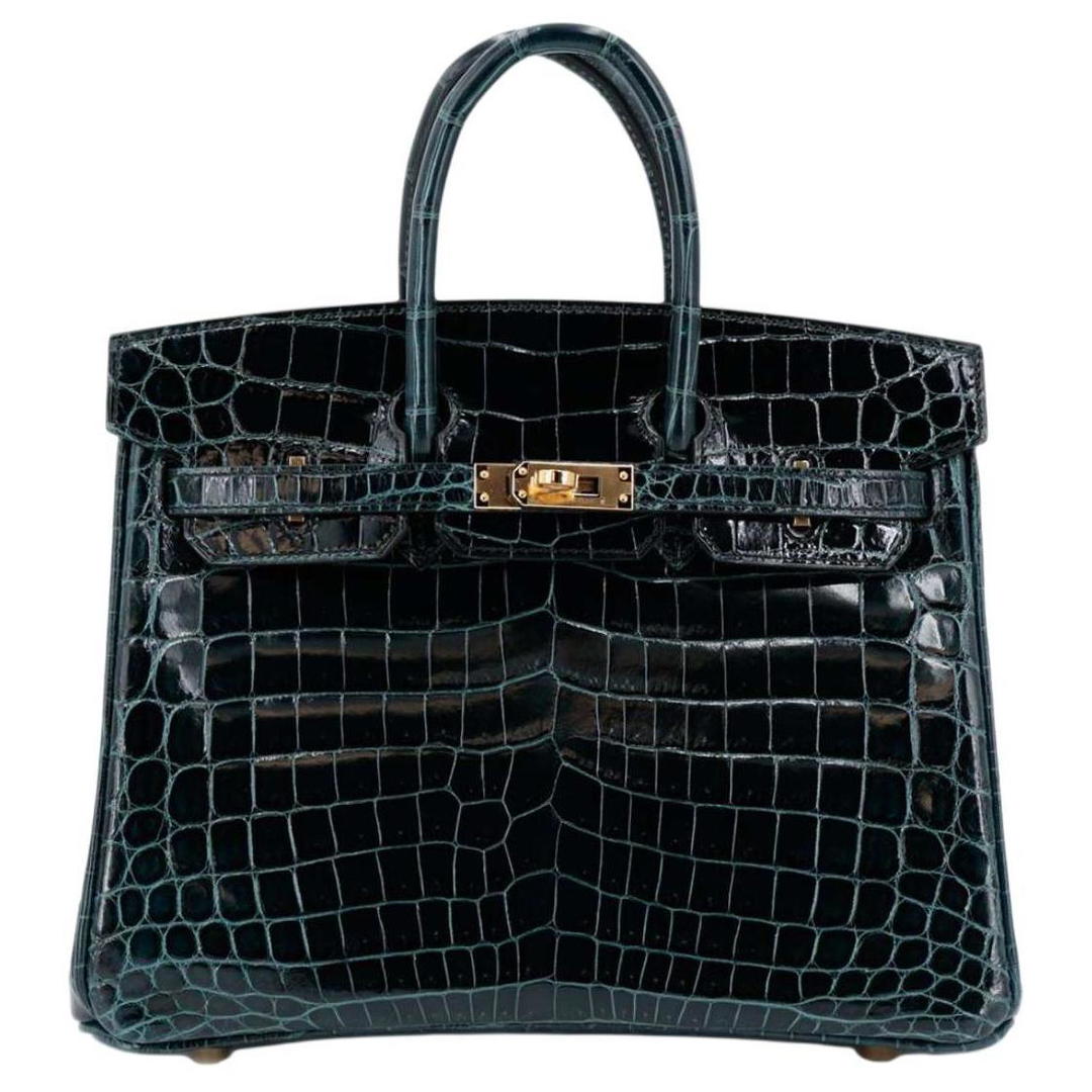 Hermes Hermes Birkin Crocodile Leather Birkin Bag Handbags Women's V0 Vert Rousseau Lut Rouge