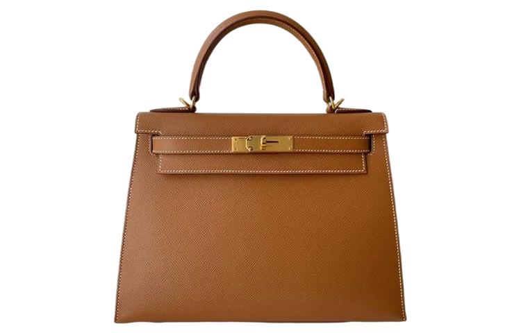 Hermes Hermes Kelly Epsom Leather Kelly Bag Handbag Regular Women's Gold Brown