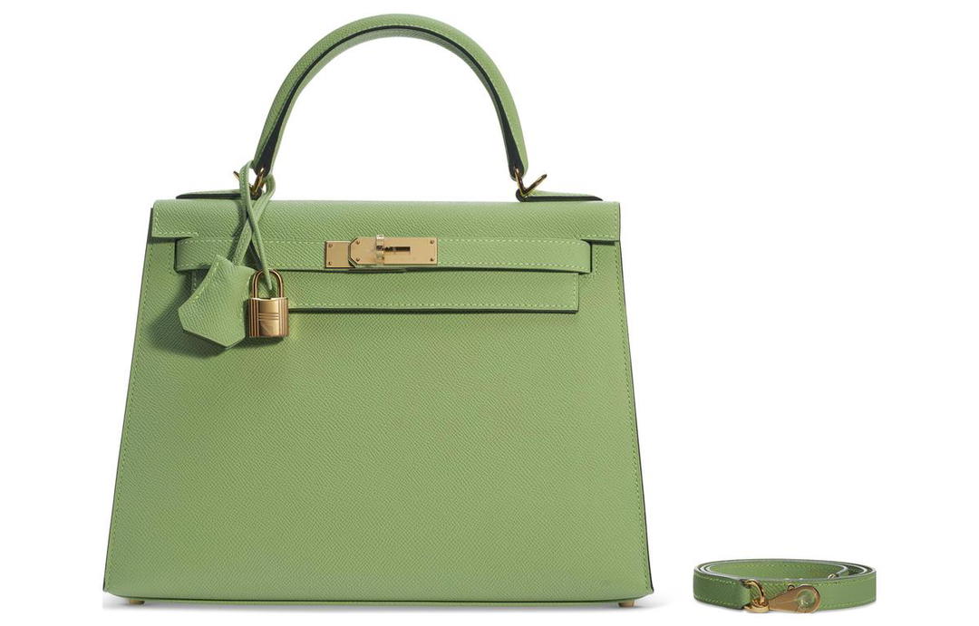 Hermes Hermes Kelly Epsom Leather Kelly Bag Shoulder Bag Crossbody Bag Handbag Regular Women's 3I Vert Criquet Avocado Green