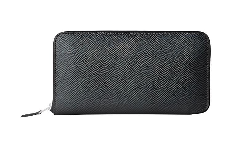 Hermes Hermes Epsom Calfskin Wallet Unisex Noir Black